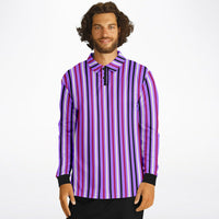 Multicolor Striped Long Sleeve Polo