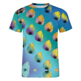 Gradient Leaves Pattern Cotton T-Shirt 5