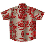 Embossed Claret Velvet Button Down Shirt 4