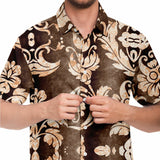 Embossed Champagne Velvet Button Down Shirt 7