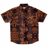 Embossed Russet Velvet Button Down Shirt 9