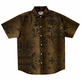 Embossed Black Velvet Button Down Shirt 9