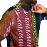 Gradient Velvet Arrow Button Down Shirt 3