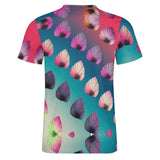 Gradient Leaves Pattern Cotton T-Shirt 8