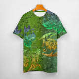 Embossed Streak Pattern Cotton T-Shirt 2
