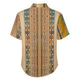 Tribal Pattern Faux Linen Shirt with pocket 3