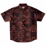 Embossed Russet Velvet Button Down Shirt 10