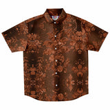 Embossed Russet Velvet Button Down Shirt 7