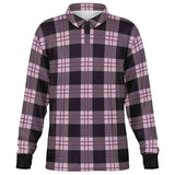 Lavender Plaid Sleeve Polo