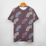 Unisex Half Rainbow Pattern Big Print Cotton T-Shirt