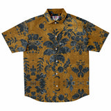 Embossed Gold Velvet Button Down Shirt 11
