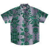 Embossed Teal Velvet Button Down Shirt
