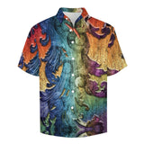 Embossed Rustic Design Faux Linen Button Down Shirt with Chest Pocket 12