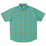 Turquoise Sand Wave Circle Button Down