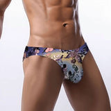 Men's Bikini Underwear Embossed Flower Pattern 7