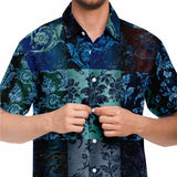 Blue Embossed Tiles Button Down Shirt