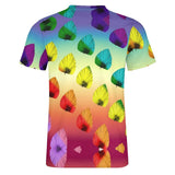 Gradient Leaves Pattern Cotton T-Shirt 16