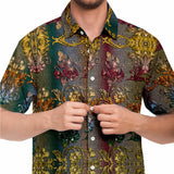 Linen Pattern Embossed Button Down Shirt 9