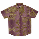 Embossed Gold Velvet Button Down Shirt 2