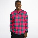 Crimson Plaid Long Sleeve Polo