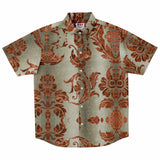 Embossed Russet Velvet Button Down Shirt 4