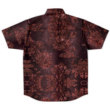 Embossed Russet Velvet Button Down Shirt 10