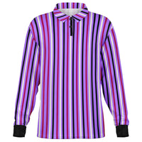 Multicolor Striped Long Sleeve Polo