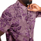 Embossed Lavender Velvet Button Down Shirt 3