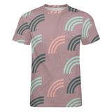 Unisex Half Rainbow Pattern Big Print Cotton T-Shirt