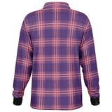 Jeweled Plaid Long Sleeve Polo