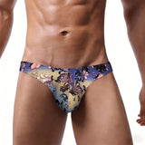 Men's Bikini Underwear Embossed Flower Pattern 7