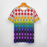 Pride Rainbow Colors Argyle Cotton T-Shirt