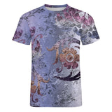 Embossed Flower Pattern Cotton T-Shirt 8