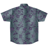 Embossed Purple Velvet Button Down Shirt