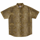 Embossed Gold Velvet Button Down Shirt
