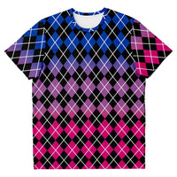 Bisexual Flag Colors Argyle T-shirt