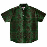 Embossed Black Velvet Button Down Shirt 7