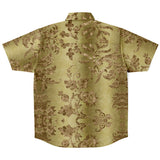 Embossed Gold Velvet Button Down Shirt 7