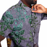 Embossed Lavender Velvet Button Down Shirt 5