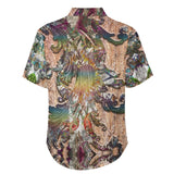 Embossed Rustic Design Faux Linen Button Down Shirt with Chest Pocket 13