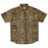 Embossed Gold Velvet Button Down Shirt 6
