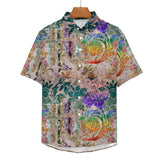 Embossed Rustic Design Faux Linen Button Down Shirt with Chest Pocket 8