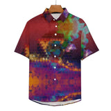 Prism on Water Faux Linen Button Down Shirt with chest pocket