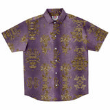 Embossed Gold Velvet Button Down Shirt 3