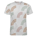 Unisex Half Rainbow Pattern Big Print Cotton T-Shirt