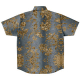 Embossed Gold Velvet Button Down Shirt 5