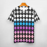 Gradient Argyle Colors Cotton T-shirt