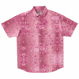 Embossed Pink Velvet Button Down Shirt