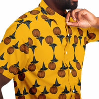 Pumpkin Witch Hat Button Down