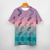 Unisex Half Rainbow Gradient Pattern Cotton T-Shirt